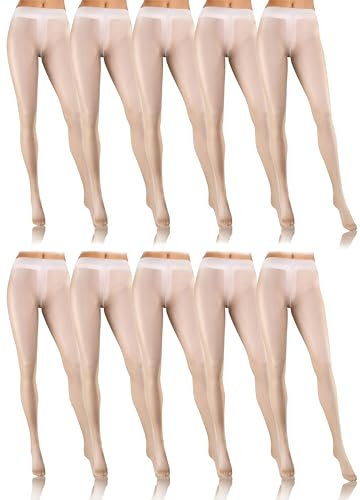 sesto senso 10 Paires Collant Transparent Femmes Fille 8 DEN été XL Blanc