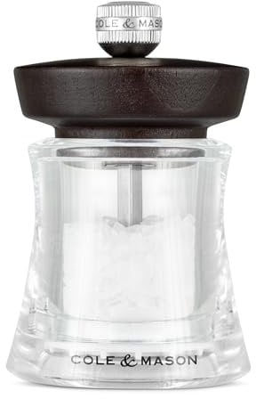 Cole & Mason Holborn Salzmühle, Schokoladenbuche, 95 mm, Salzmühle mit einstellbarer Grobheit, korrosionsbeständiger Keramik-Mechanismus