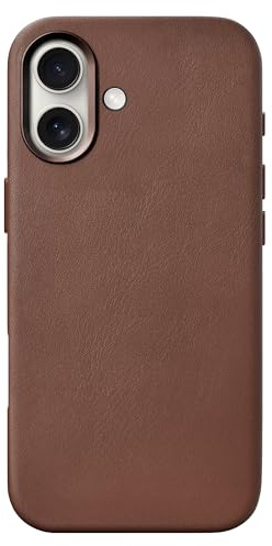 Woodcessories - Leder Case kompatibel mit iPhone 16 Hülle Leder braun - Veganes Leder aus Aloe Vera