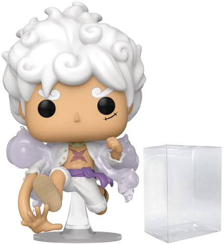 POP Anime: One Piece - Monkey D. Luffy Gear Five Funko Vinyl Figure (Bundled with Compatible Box Protector Case), Multicolor, 3.75 inches