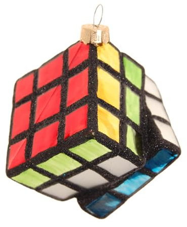 Krebs Glas Lauscha - Weihnachtsdekoration/Christbaumschmuck aus Glas - Zauberwürfel - Farbe: Bunt - Größe: ca. 9 cm