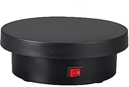 YJKKZQLB Piatto Girevole Elettrico motorizzato da 100 Gradi, espositore Girevole, per Esposizione di fotografie, Gioielli, Orologi (Nero)