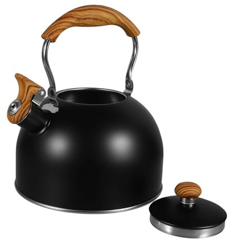 CRILSTYLEO 1 Pc Bollitore Caffettiera Per Caffè Espresso Tazze Da Caffè Bollitori Da Cucina Che Fischiano Tè Grandi Teiere Piccola Stufa Teiera Con Fischio Forte Teiera Cinese Black Plastica