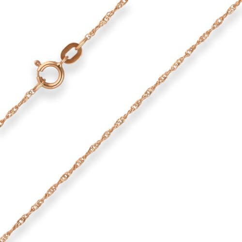1mm Singapurkette Goldkette Collier Halskette aus 375 Gold Rotgold 45cm