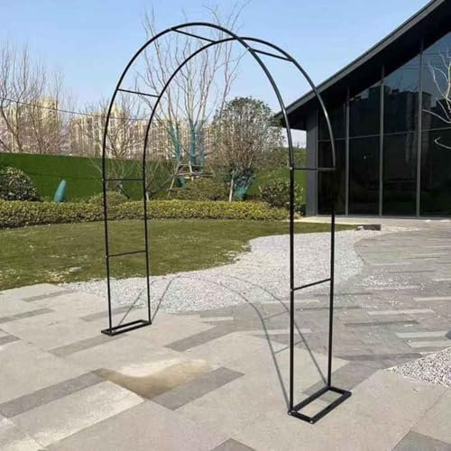 Arche de jardin en métal noir - 120 x 220 cm - Arche de mariage robuste pour plantes grimpantes - Arche de jardin épaisse pour décoration de fête - Arches de jardin 140 x 230 cm - Noir - 2,4 x 2,2 m
