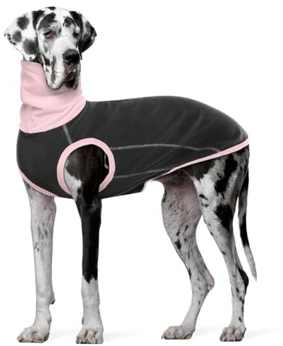 MHaustlie Hundepullover Großer Hund Rollkragenpullover Windhund Hundepullover Rot Warm Strickpullover Hund Groß Fleece Hunde Pullover Winter Warme Sweatshirt Hunde Wintermantel (Dunkelgrau, 3XL)