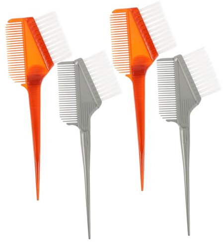 HAPINARY 4stücke Teiliges Haarfärbe-pinsel-set Mit Doppeltem Design Silberne Und Braune Färbepinsel Für Friseure Und Diy-haarfärbung Rutschfester Griff Langlebig Und Einfach Zu