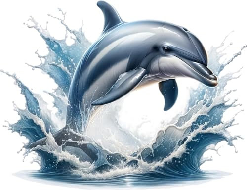 x4 Dolphin Stickers for Wall Decor, Covering Marks, Mugs & Cups, Car Bumpers, Shower & Tile, Toilets, Laptop & More Sea Animal Vinyl Decals, Hardwearing Waterproof (Dolphin02)