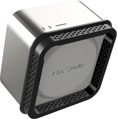 Raised Desk Stand Compatible with Mac Studio & Mac Mini (M1 & M2 New Gen) - Improved AirFlow Resulting in Quiter Max Performance (Black)