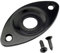 Schwarz, 1 Pack Oval Gitarrenbuchse Platte Metall Inset 1/4 Zoll Oval Pickup Output/Input Jack mit 2 Befestigungsschrauben für E-Gitarre/Bass