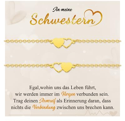 CheersLife 2/3/4/5 Stück Freundschaftsarmbänder, Schwester Geschenk | Geschenk Schwester Geburtstag Herz Armband Damen Freundin, Beste Freundin Geschenke, Geschenke für Mädchen Weihnachten