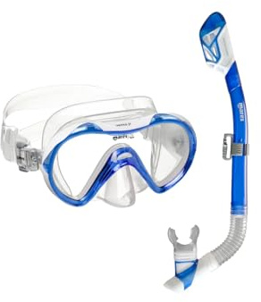 Mares Junior Combo Vento Jr Dry Snorkeling Gear Set, Single Lens Silicone Mask & Dry-Top Flexibles Schnorchel-Set für Alter 8-14, 411820