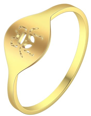 IOETSEUT Damen Schmuck Ring Kintal Einfache Lasergravur Skarabäus Ring, Damen Ring, Siegel Ring Exquisite Mode Ring Neujahr Geschenk