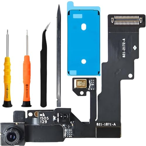 ZHUROUPU Komplett Frontkamera Ersatz kompatibel für iPhone 6, 1.2MP Frontkamera Mikrofon/Proximity Light/Sensor Kabel Ersatz für iPhone 6 4,7 Zoll 2014 A1549 A1586 mit Back Cover Kleber & Werkzeug
