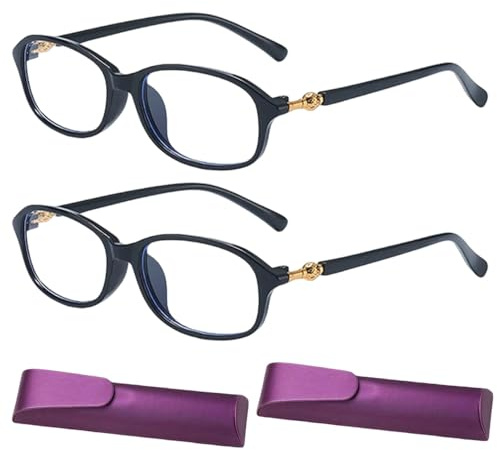 CLIUNT 2 Stück Autozoom Lesebrille, Intelligente Zoom Lesebrille, Intelligente Zoom Brille, Lesebrilles mit Automatischem Zooms, Anti Blaulicht Lesehilfe für Herren Und Frauen, Fern für Presbyopie