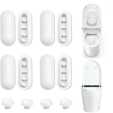 12 Stück WC Sitzdeckelpuffer für Toilettensitze und Toilettendeckel, Puffer WC Sitz, WC Deckel Stopper,Abstandhalter für WC Brille Dämpfer Universal gummipuffer