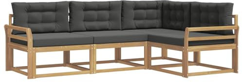 vidaXL Outdoor-Sofagarnitur 3 pcs Weiß und Anthrazit Polyester, Anpassbare Gartenmöbel, modernes Patio-Sofa, gemütliche Sitzgruppe, wetterfest und robust