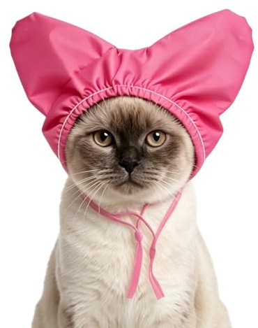 Gorro de Baño para Gatos Impermeable Forma Corazón | Orejeras Natación Gatos Dueños Mascotas, Amantes Animales, Peluqueros, Salón Casa, Baño, Piscina, Rutina
