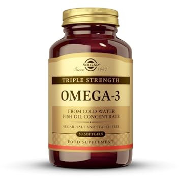 Solgar Triple Strength Omega 3 - Supports Brain & Eyes - Heart Health Friendly - Fish Oil - 50 Softgels