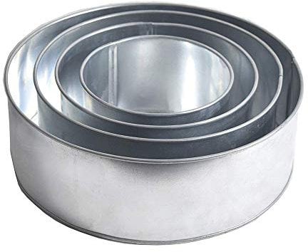 EUROTINS 4 Tier Round Multilayer Birthday Wedding Anniversary Cake Tins - 6,8,10,12