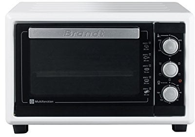 Brandt FC160MW - Mini Four - 16L - 1200W - 4 Modes de Cuisson : Chaleur Tournante, Convection Naturelle, Grill, Tournebroche - Blanc