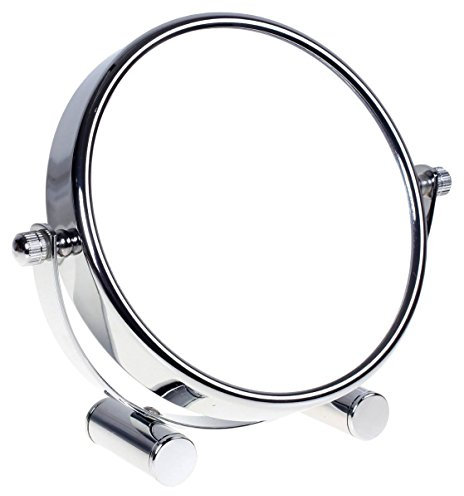 HIMRY Designed Kosmetik Spiegel/Kosmetikspiegel, 360° drehbar. zweiseitig: normal und 7 - Fach Vergrößerung. Standspiegel, Rasierspiegel, Badezimmerspiegel. verchromten, KXD3104-7x
