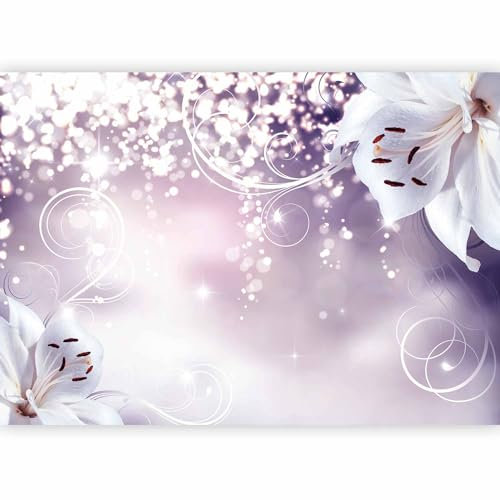 murando - Vlies Fototapete Blumen 400x280cm Foto tapete Schlafzimmer Wohnzimmer Vliestapete XXL Wandtapete Motivtapeten 3d Effekt Wand Dekoration - Lilien Lila Abstrakt Ornament Bokeh b-A-0012-a-d