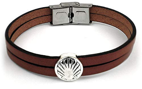 Leder-Metallarmband Melide mit Kleiner Jakobsmuschel