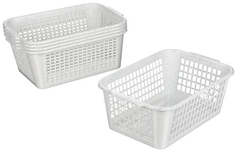Kigima Aufbewahrungskorb 28x20x11cm 4L 5er Set – Allzweckkorb aus robustem Plastik (BPA-frei) – Aufbewahrungsbox für Küche & Bad – Haushaltskorb zur Aufbewahrung – Korb für Aufbewahrung – Granit