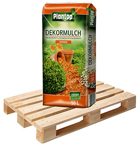 20 Sack Dekormulch Orange mit je 50 Liter = 1000 Liter Plantop Mulch