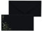25x Briefumschläge mit Metallic Sternen - DIN Lang - Gold geprägter Sternenregen - Farbe: Schwarz - Nassklebung - 120 g/m² - 110 x 220 mm - ideal für Weihnachten