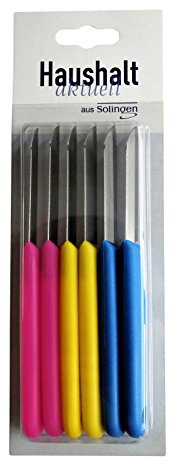 6 St. Küchenmesser Gemüsemesser Obstmesser 16cm Solingen farbig sortiert