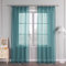 HongYa 1er-Pack Uni Gardine Transparenter Voile Schal Vorhang mit Kräuselband H/B 225/145 cm Aqua
