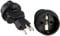DINIC Reiseadapter, Stromadapter für die Schweiz, 3-Pin CH Adapter mit Sicherung (1 Stück, schwarz)