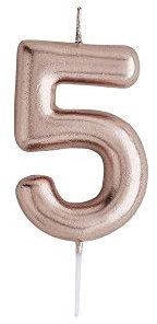 CLUB GREEN GOLDNUMBER 5 Candle, Rose Gold, 1.5 x 16.5 x 8 cm