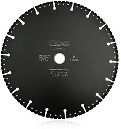 SHDIATOOL Diamond Saw Blade 9 Inches / 230mm Vacuum Brazed Cut-Off Wheel for All Purpose Demolition Blade for Stone Iron Steel Metal Cutting Disc