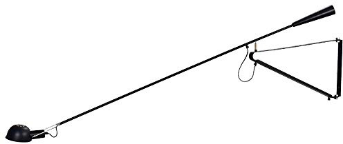 WVIVW Faltbare Wandleuchte LED lange Arm einstellbare Schalter Kabel Schlafzimmer Studie Nachttischlampe Teleskop wandlichter Leselampe mit Netzschalter wandstrahler E27,Black150x85cm