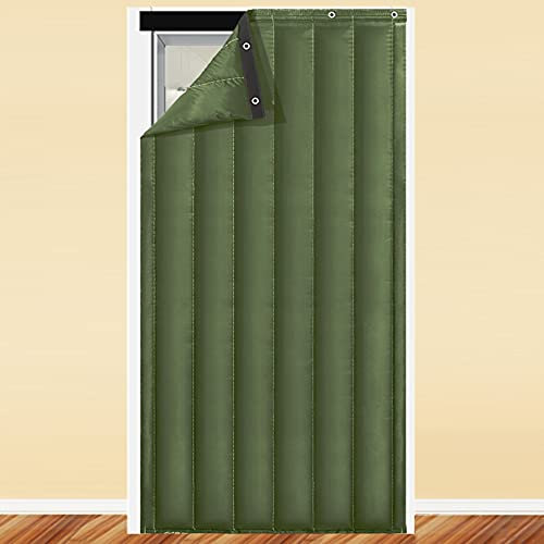 Thermal Insulated Curtain Door Curtains Soundproof Blanket Heavy Door Screen Noise Cancelling Windproof Door Cover for Living Room, Office, Closet, Garage, Bar, Gym, Stairway, Entry, Basement