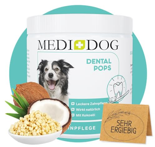 MEDIDOG Dental Pops – 250 g – natürliche Zahnpflege für Hunde – gegen Maulgeruch – Zahnreinigung ohne Chemie