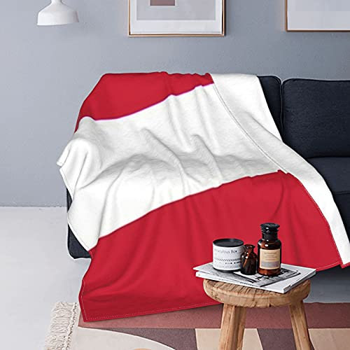 Hdadwy Bedruckte Decke mit Flagge von Österreich, Flanell-Fleece-Decke, Mikrofaser, Reise-Überwurf, für Bett, Couch, Stuhl, Sofa, Bettwäsche, Büro, Bequeme Tagesdecke, Heimdekoration, 60x50