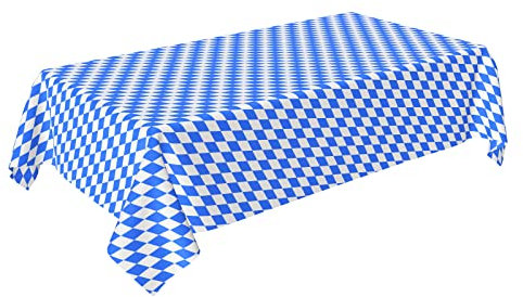 Tischdecke Bayernraute Weiß Blau Baumwolle - Bayern, München, Party, Geburtstag, Hochzeit (130x190 cm)