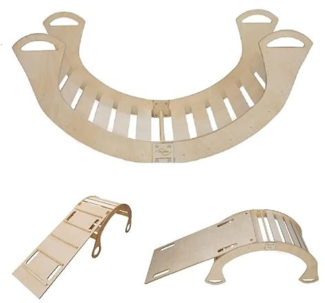 Kids Pikler Triangle d'escalade avec toboggan et arche d'escalade en bois - Différentes possibilités de jeu avec les appareils (lot 4)