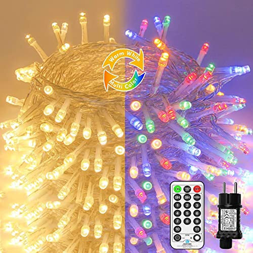 Led Lichterkette Strom 15M 100 LED mit Fernbedienung Timer Merkfunktion Lichterkette IP65 Wasserdicht für Innen und Außen,Niederspannung, Lichterkette für Party Weihnachten Garten Zimmer