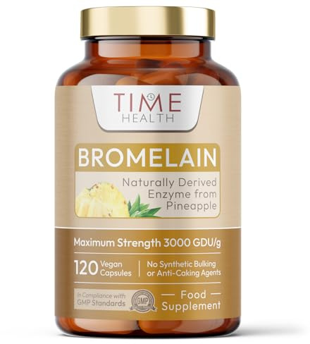 Bromelain - 3000 GDU 500mg - Pineapple Derived - 120 Capsules - UK Made | High Strength - Zero Additives - Vegan - Highly Dosed