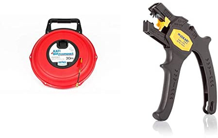 Katimex® Kati Blitz compact | 30m | Problemlöser mit dem auch Rohrverschlüsse und Blockaden geortet werden können & JOKARI 20050 Abisolierzange Super 4 plus, Schwarz, 1 Stück