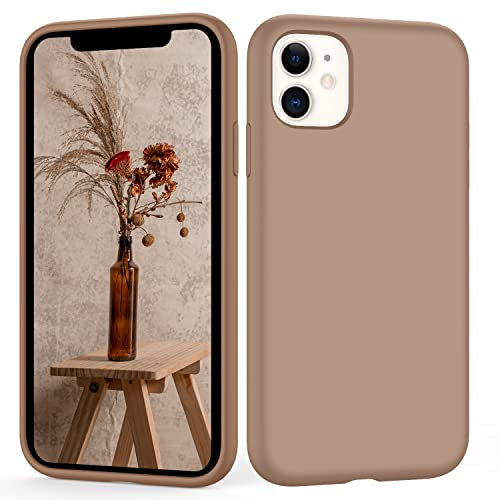 HGH für iPhone 11 Hülle Silikon mit 1 Lanyard Handyhülle für iPhone 11 Hülle Ultra Dünn Rundumschutz mit Weichem Microfiber-Innenfutter kameraschutz Schutzhülle für iPhone 11 Case Braun Khaki