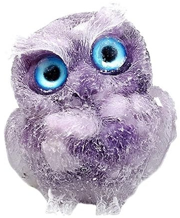 HXSCOO 1 Stücke Natürlicher Kristallstein Kies Eule Tier Handwerk Handgemachte Kleine Figuren DIY Harz Tischdekoration Wohnkultur Geschenke (Color : A20)