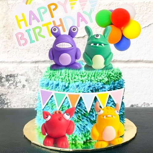 JeVenis Monster Party Deko Monster Party Kindergeburtstag Deko Geburtstag Monster Tortendeko Kuchen Deko Birthday Cake Topper für Kinder Geburtstags Dekoration