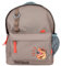 Depesche 12382 Dino World - Rucksack in Khakibraun für Kinder mit Dino-Patch und Aufschrift, Tasche mit verstellbaren Trägern
