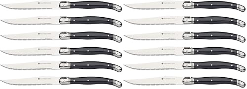 MasterClass Steak Knive Set of 6, Stainless Steel, 1.2 x 1.6 x 23 cm (0.5 x 0.6 x 9), Silver (Pack of 2)